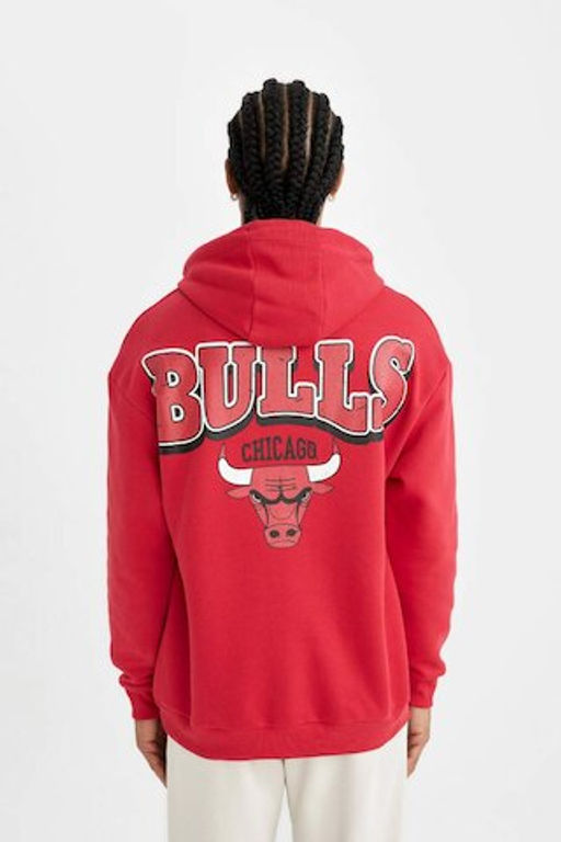 DeFactoFit Толстовка свободного покроя с капюшоном NBA Chicago Bulls  фото 7