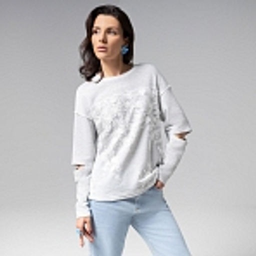 Лонгслив с разрезами на рукавах, Образ решает (grey)