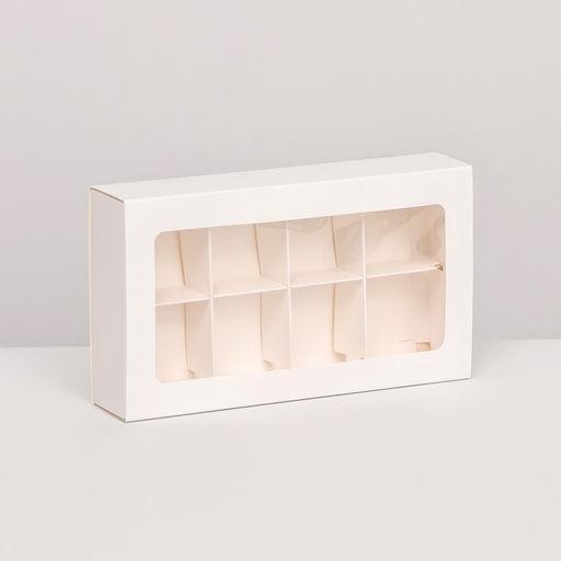 Цена за 5 шт. Коробка складная под 8 конфет, 18 х 10 х 3,5 см, белая - Simaland фото 2