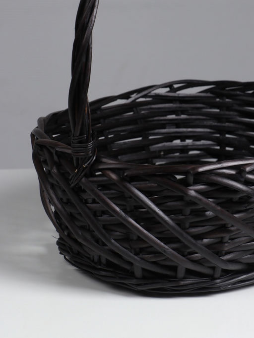 Корзина плетёная для хранения Trog, лоза, с ручкой, тёмно-коричневая, набор 3 шт.