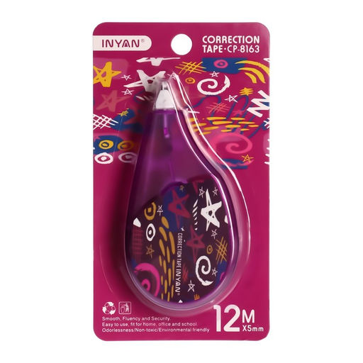 Корректор-лента 12 м × 5 мм, блистер, европодвес, корпус МИКС с рисунком