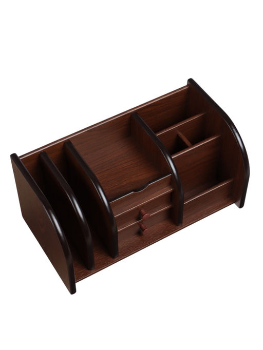 Органайзер 7 секций, 2 выдвижных ящика, серия Орех с кантом темным, 16×30×15 см