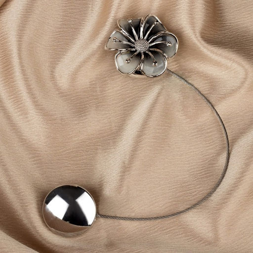 Подхват для штор Лютик, d = 5,5 см, цвет серебряный - Арт узор фото 2