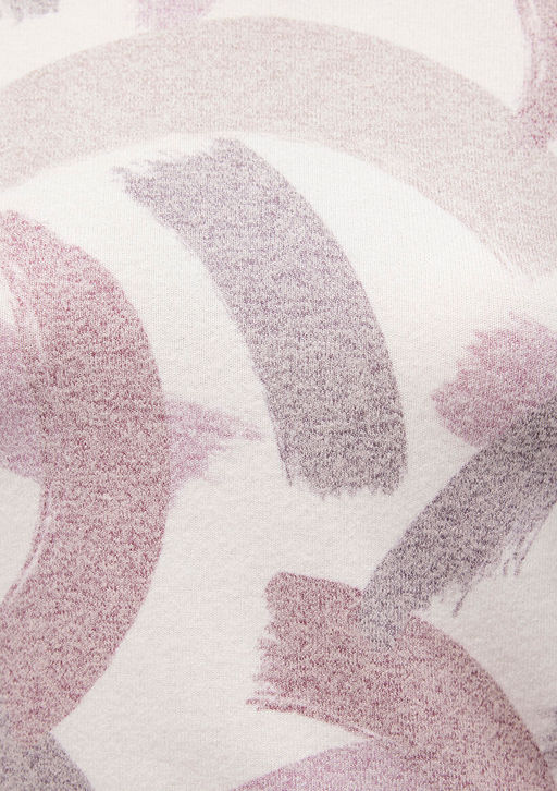 Uzun Kollu Bask?l? Yumusak Tisort - Mavi фото 6