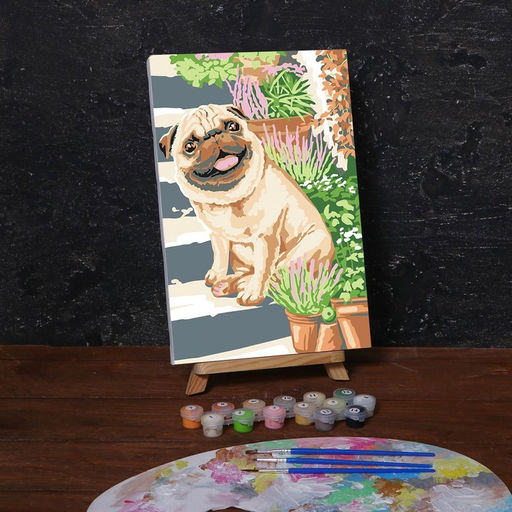 Картина по номерам на холсте с подрамником Мопс 20х30 см - Школа талантов фото 2