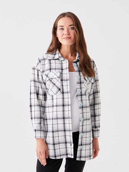 Ekose Uzun Kollu Hamile Oduncu G?mlek Ceket