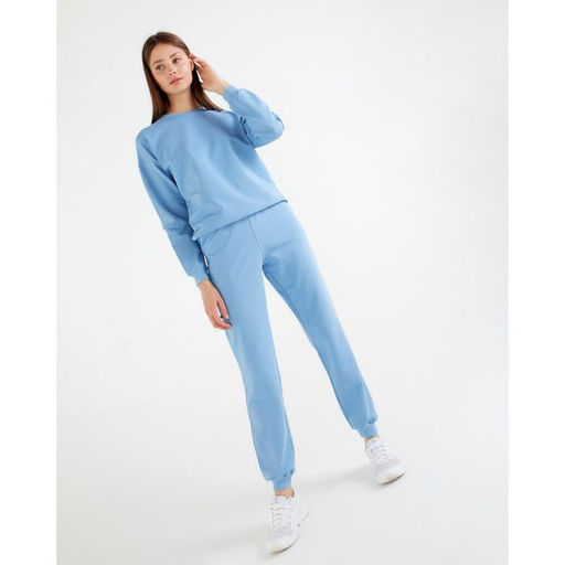 Костюм женский (свитшот, брюки) MINAKU: Casual Collection, размер 52, голубой