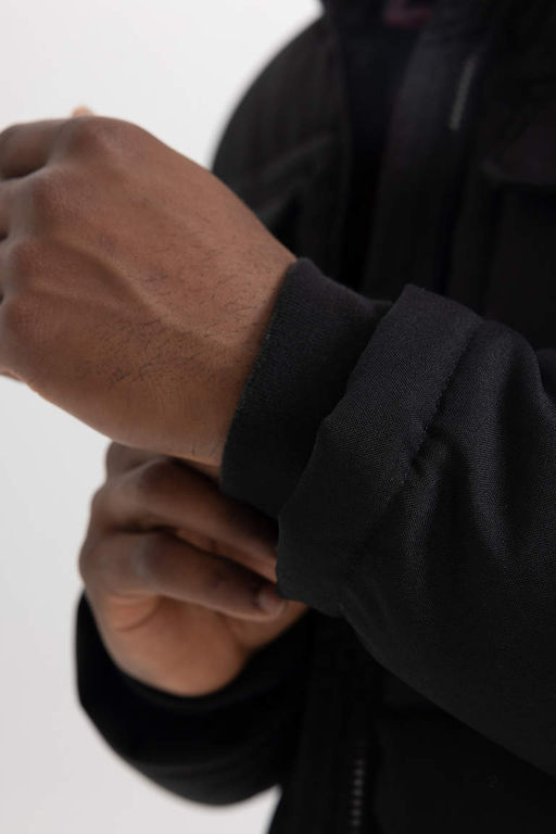 Пуховик приталенного кроя с капюшоном - Defacto фото 5