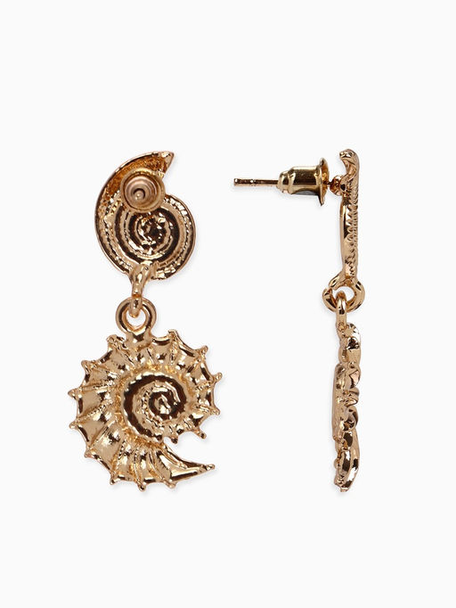 Цена за 2 шт. Серьги металл "Ракушки", цвет золото