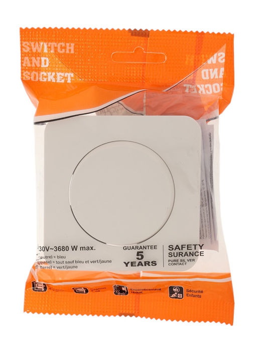 Выключатель проходной, серия Circular, 10 А, одноклавишный, скрытый монтаж, белый