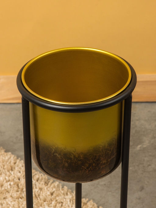 Кашпо на подставке «Арабика», 21×21×53 см, железо