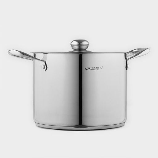 Кастрюля Катунь «Титан», 8 л, d=24 см, h=18 см, капсульное дно, индукция, нержавеющая сталь, AISI - 201