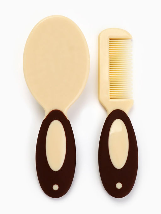 Набор расчесок, 2 шт., натуральная щетина, цвет бежевый/коричневый, Mum&Baby