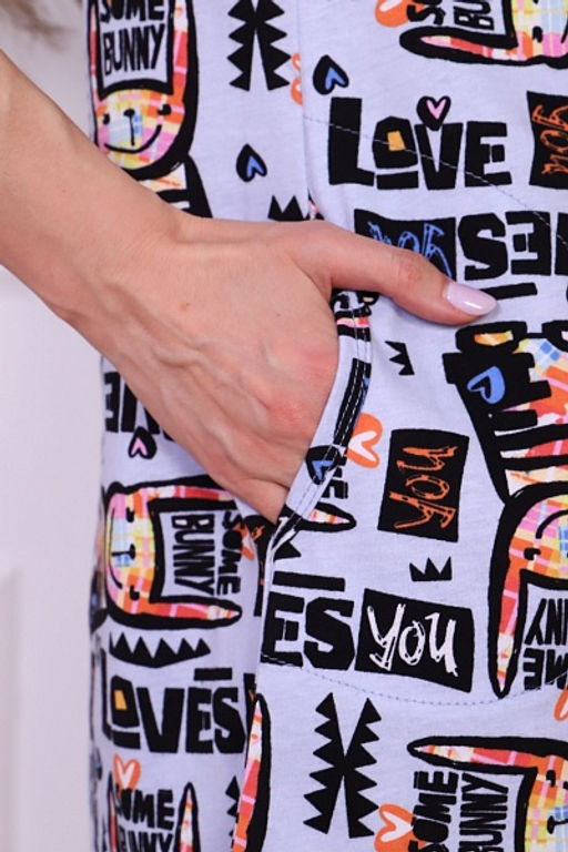 Туника с карманами, голубой фон (838-1) - Плиона фото 8