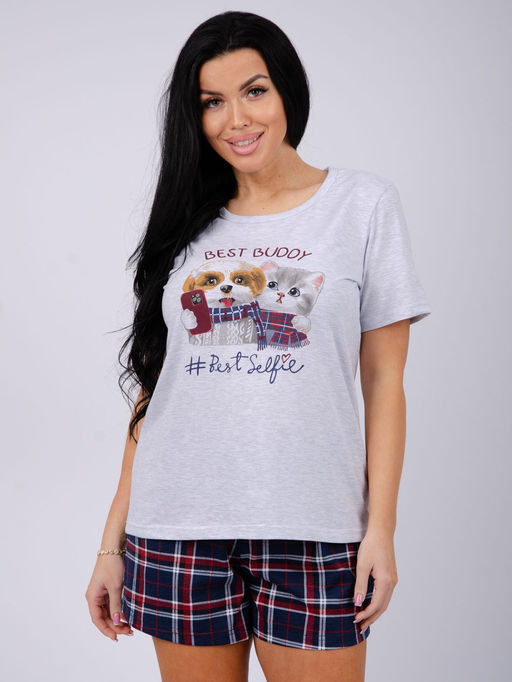 Пижама "Селфи" шорты, трикотаж