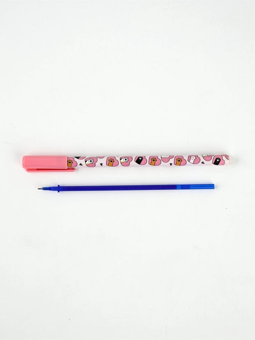 Цена за 12 шт. Ручка пластик пиши-стирай с колпачком "Не ручки, а лапки", синяя паста, гелевая 0,5 мм