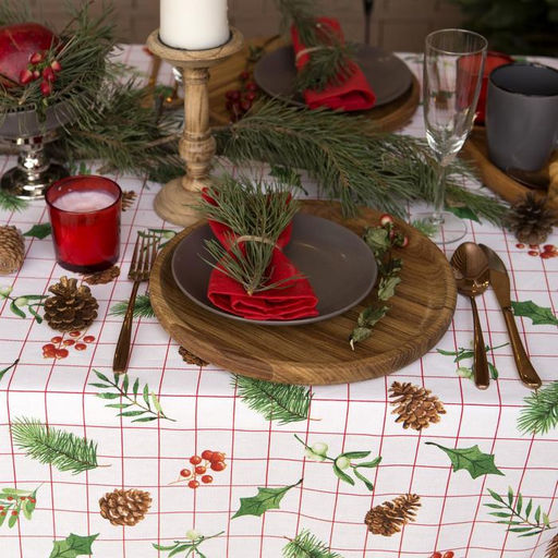 Скатерть новогодняя Доляна New Year 146?220 см, 100% хлопок, рогожка 164 г/м?