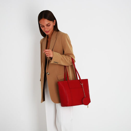 Сумка-тоут на молнии, цвет красный - Simaland фото 3