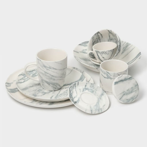 Десертные тарелки Magistro Real Marble, d=21 см, набор 2 шт., фарфор, белые фото 8