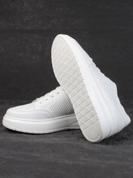 05-HY14-2D WHITE Кроссовки женские (натуральная кожа)