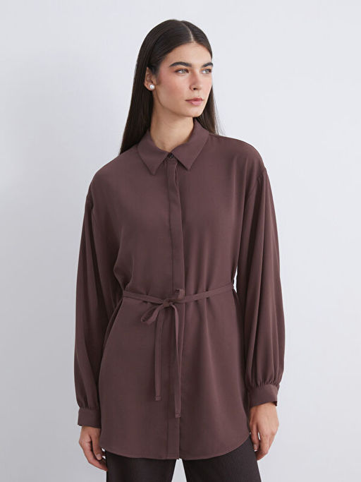 Dokulu Oversize Kad?n G?mlek Tunik