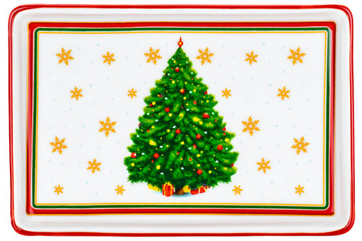 Масленка 13,5*9*6,5 см Новогодняя ёлка красный узор NEW BONE CHINA - Elan gallery фото 9