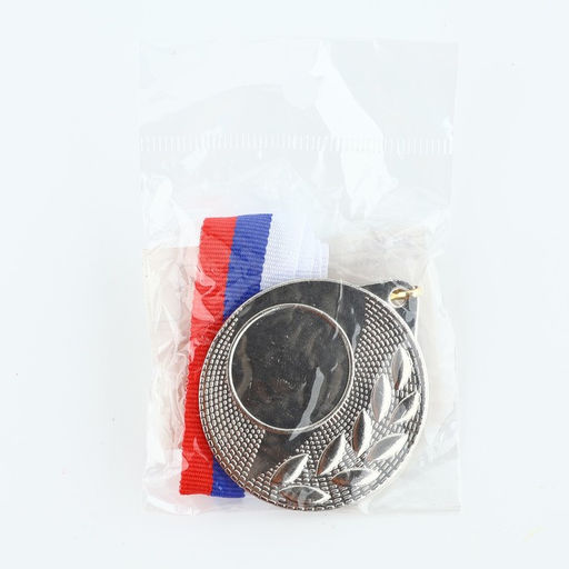 Медаль под нанесение серебро, d=5 см, с лентой