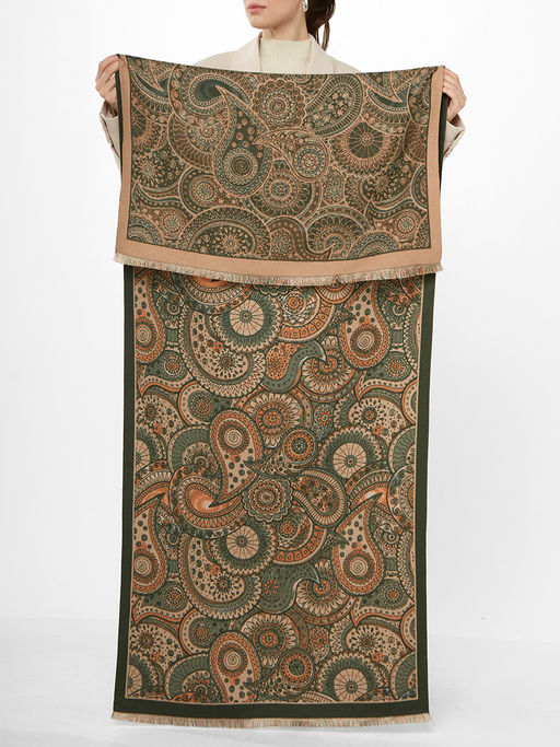 в составе ШЕРСТЬ и КАШЕМИР Большой, мягкий, теплый двусторонний палантин - Tantino фото 2