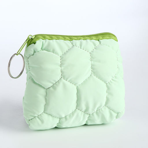 Кошелёк-монетница на молнии, 12×2.5×8.5 см, мягкий, зелёный