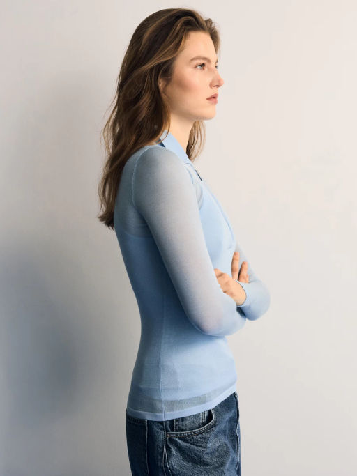 Двухслойный джемпер с молнией / Zarina фото 5