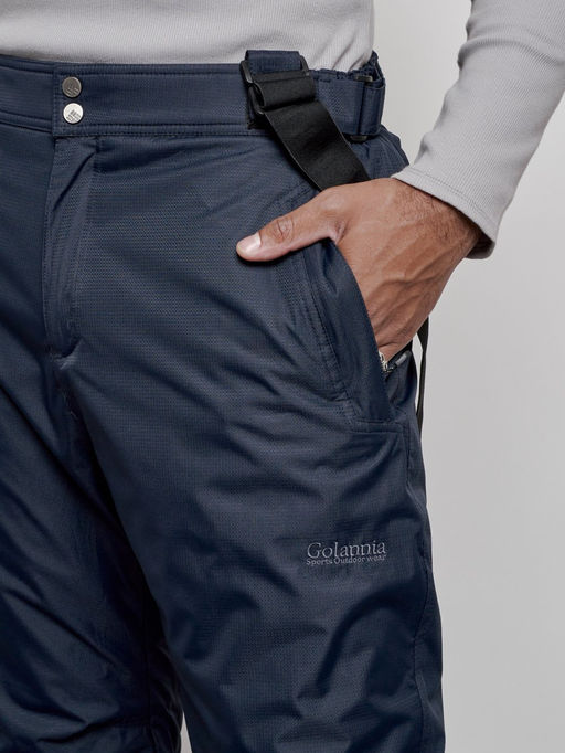 Полукомбинезон утепленный мужской зимний горнолыжный темно-синего цвета 7507TS - Colannia фото 9