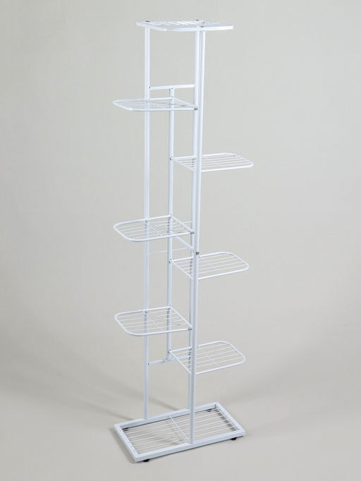 Подставка для цветов Greengo, 8 полок, 43×22×141 см, напольная, металл, белая
