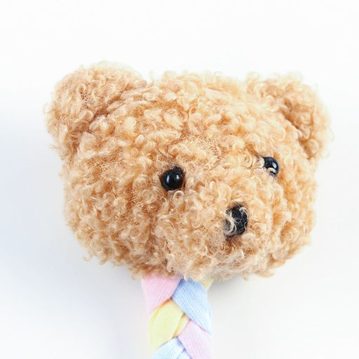 Игрушка мягкая для собак Медведь с TPR треугольник, 15 см - Пижон фото 3