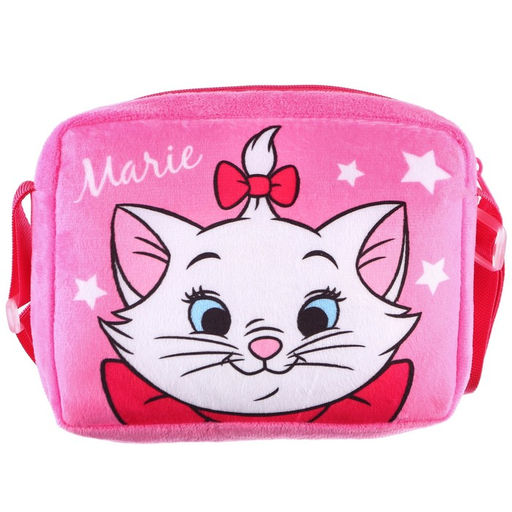 Сумка детская для девочки через плечо, плюшевая, 12×15×3 см, Коты Аристократы