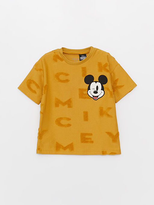 Bisiklet Yaka K?sa Kollu Mickey Mouse Bask?l? Erkek Bebek Ti??rt ve ?ort 2li Tak?m - Waikiki фото 2