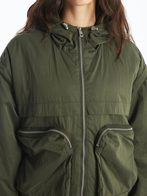 Kap??onlu Oversize Kad?n Ya?murluk - Waikiki фото 3