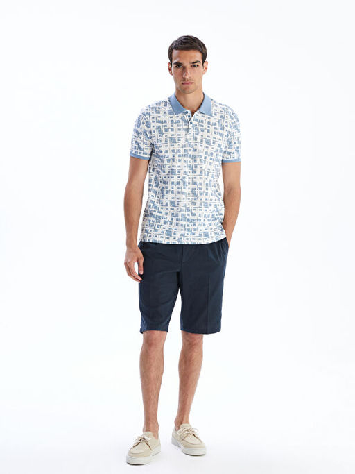 Polo Yaka Desenli Pike Erkek Ti??rt