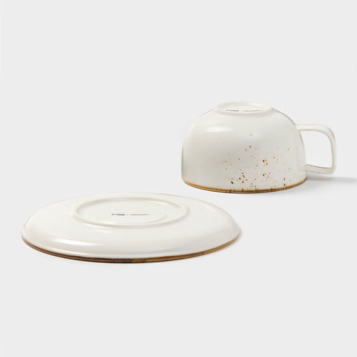 Чайная пара Magistro «Церера», 2 предмета: чашка 250 мл, блюдце d=16.5 см, фарфор, белая