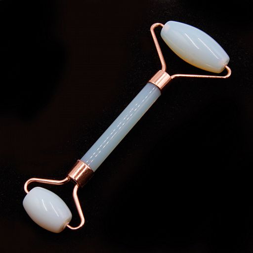 Роликовый массажер из пресов камня Лунный камень для лица 14,5см - Сандаловый дом фото 2