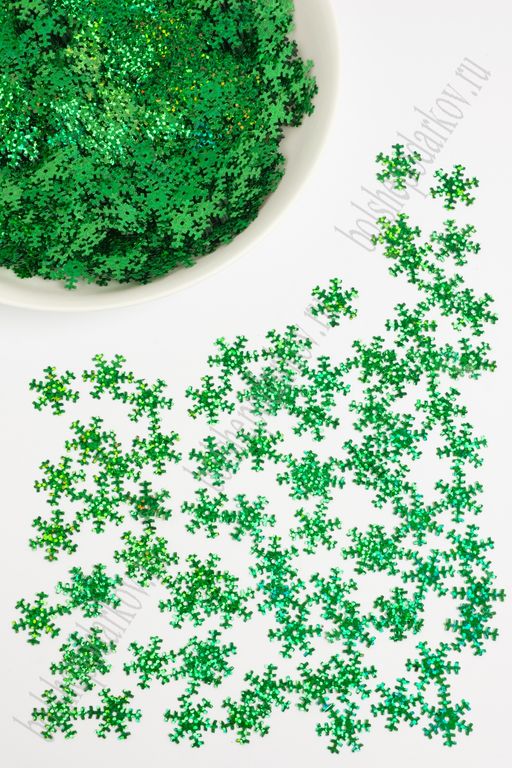Пайетки "Снежинки" 1,8 см*50 гр. (SF-1134) зеленый №50104