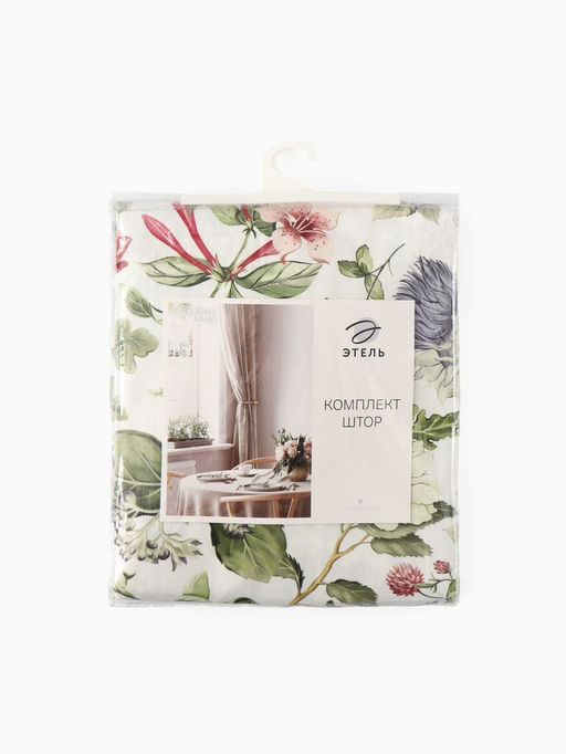 Шторы для кухни с подхватами Organic home, 150×180 см - 2 шт., репс 210 г/м². 100% хлопок