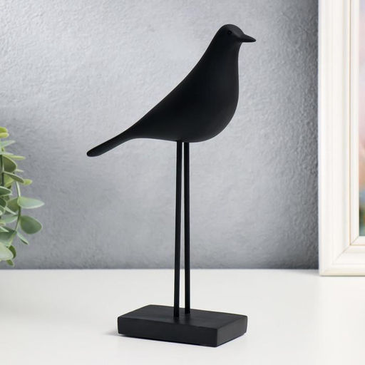 Фигурка полистоун «Птица: длинные лапки», чёрная, 23×17 см