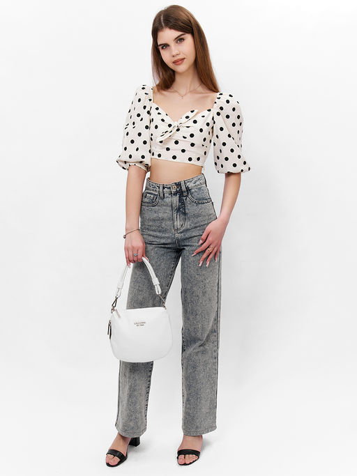 LACCOMA сумка Анжелика-Л815-белый эко кожа хлопок  фото 8