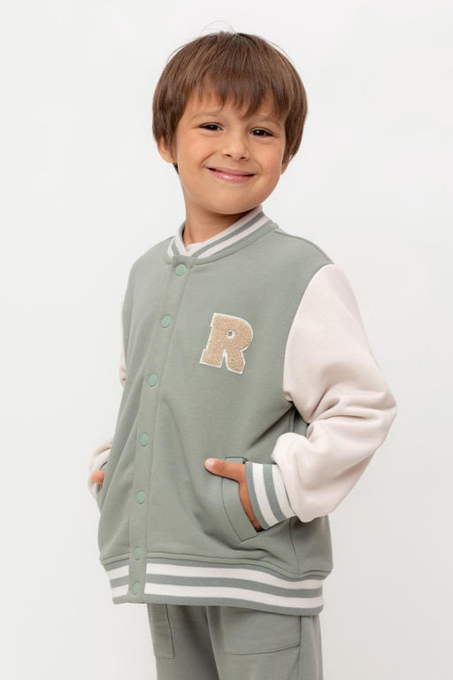 КР 302678/зеленый чай к554 жакет (бомбер) для мал - Crockid фото 3