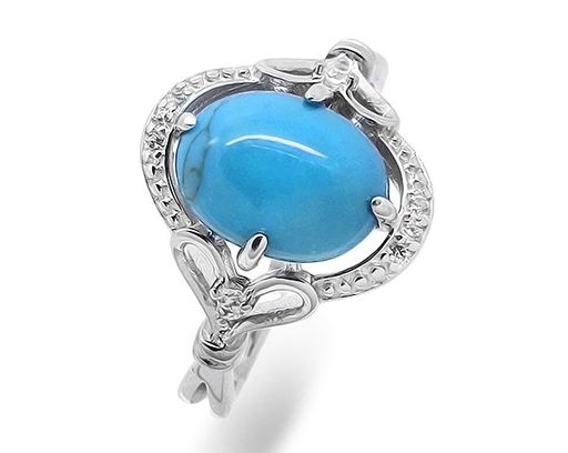 Кольцо из серебра бирюза пресс., МЦВ227