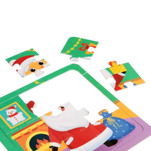 Пазлы 4 в 1 Новогодний праздник, 4, 6, 9, 12 элементов - Puzzle time фото 3