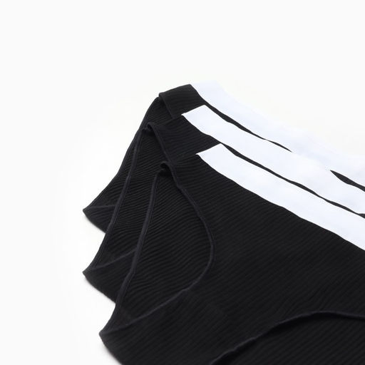 Набор трусов слипы MINAKU рубчик размер 48-50, цвет чёрный, 3 шт.