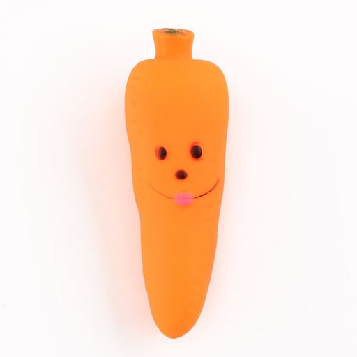 Игрушка пищащая Морковка для собак, 12 см, оранжевая - Пижон фото 2