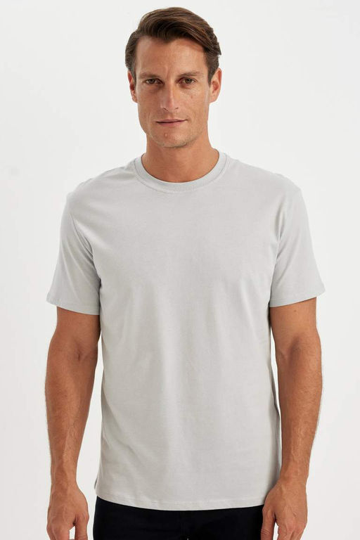 New Regular Fit Bisiklet Yaka Basic Duz %100 Pamuk K?sa Kollu Tisort - Defacto фото 2