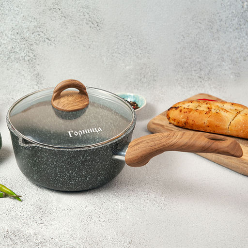 Ковш 1,5л. Гармония МРАМОР пласт/руч. с кр. (п/у), кш1811мр,,